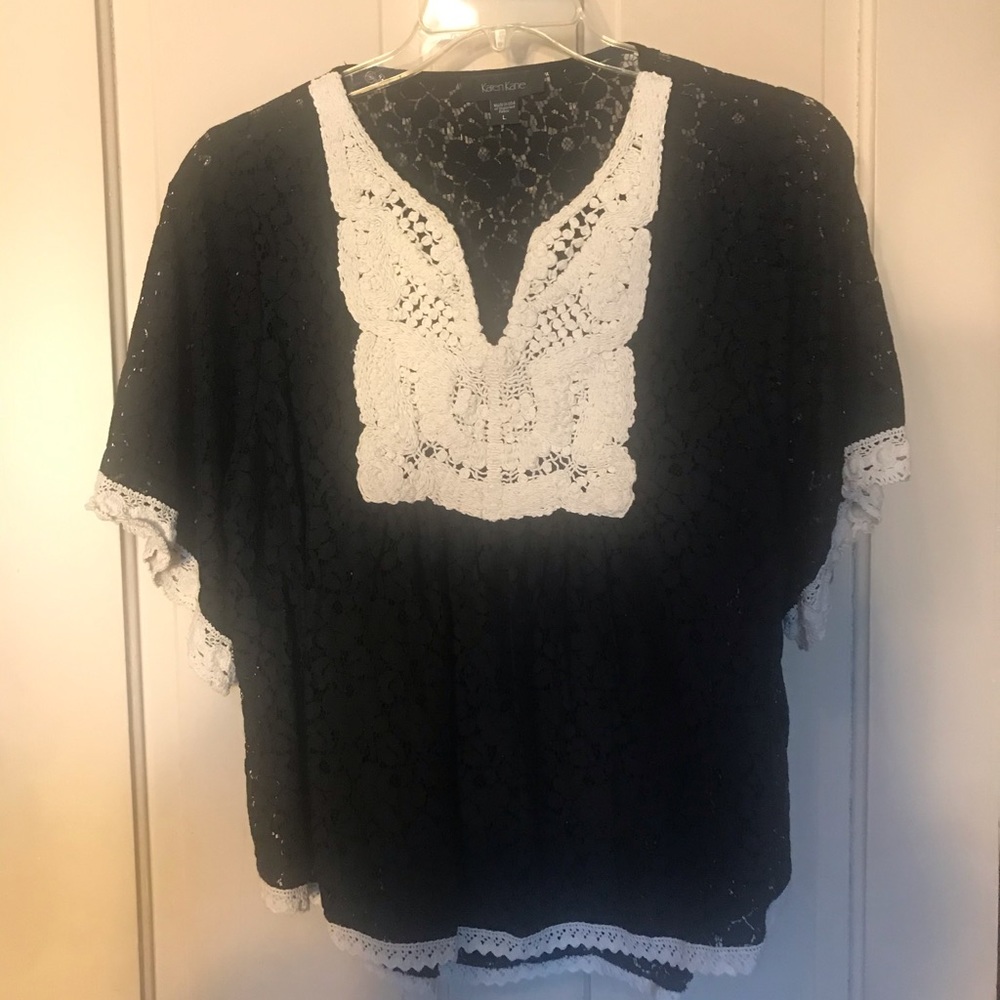 Karen Kane Black Lace Blouse